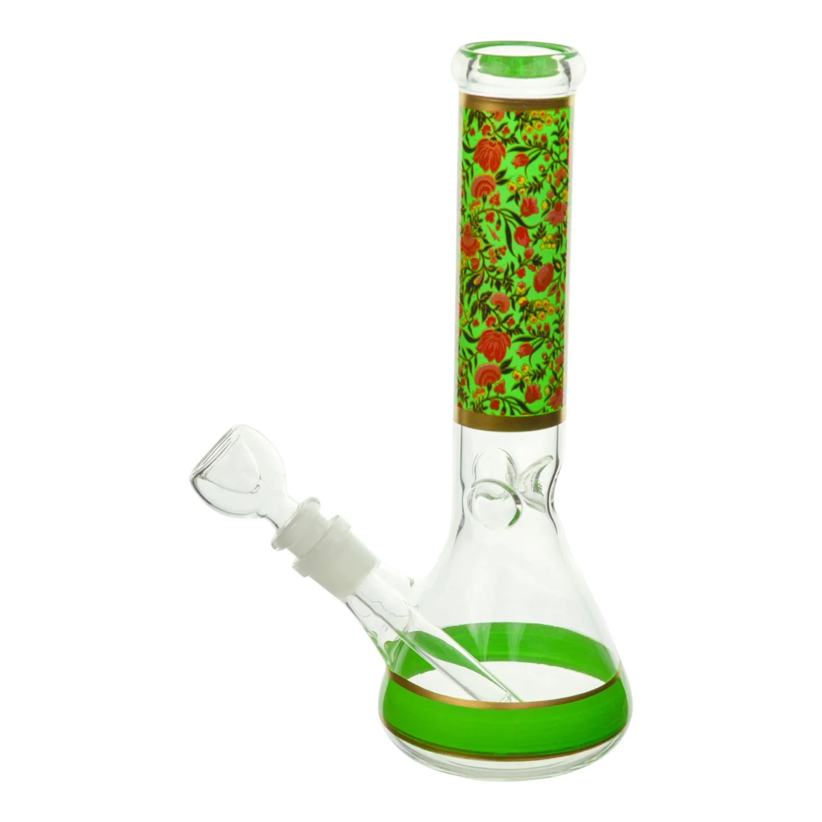 Floral Beaker Bong - 10in - Image 2