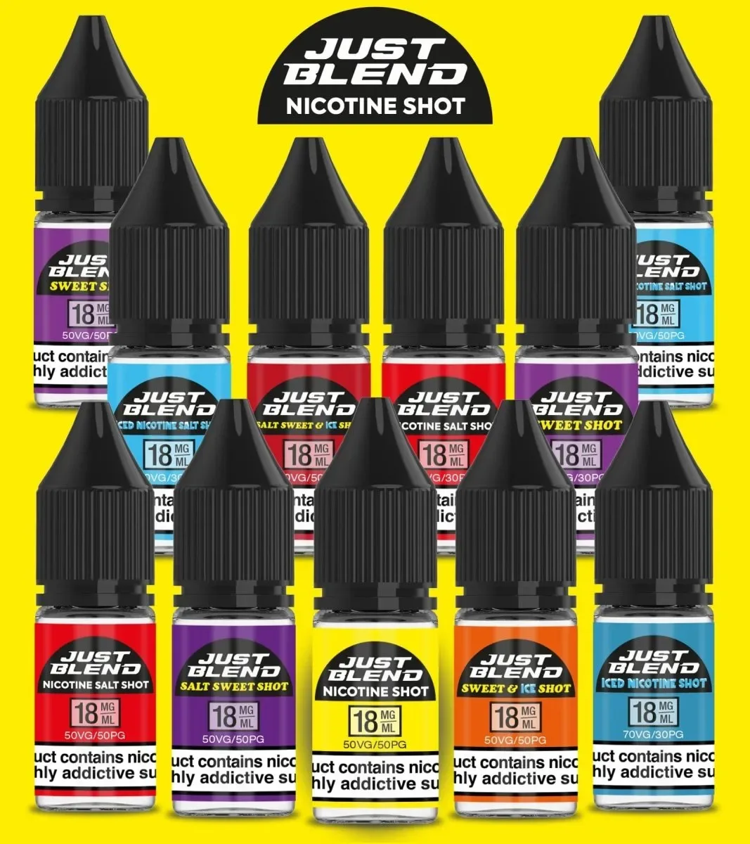 Just Blend Iced Nicotine Salt Shots – 18mg/70vg – Pack of 100