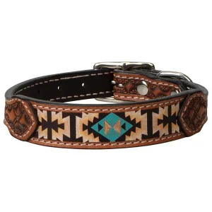Painted Aztec Leather Collar