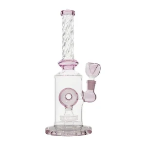 Pink Twisted O Bong - 10in