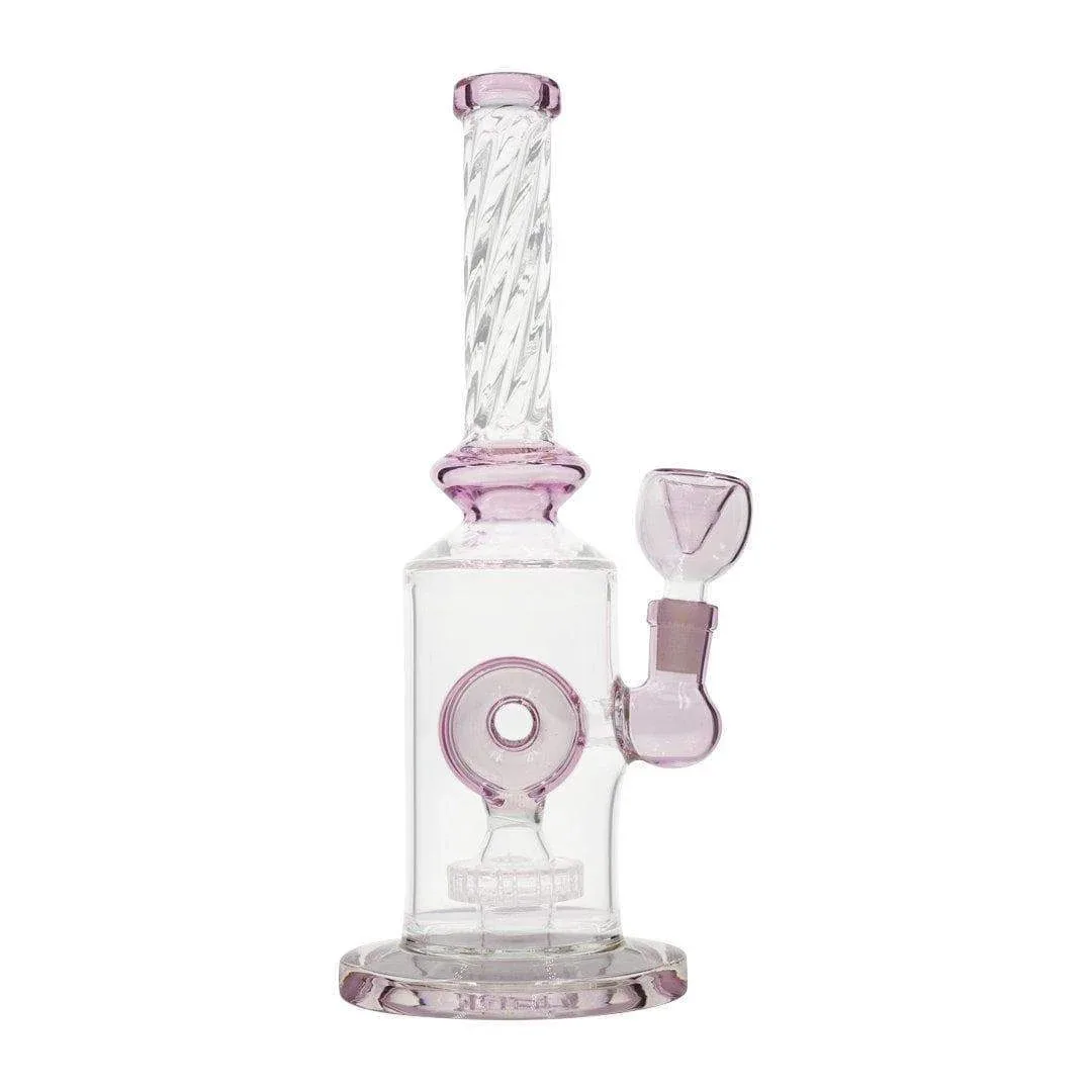 Pink Twisted O Bong - 10in