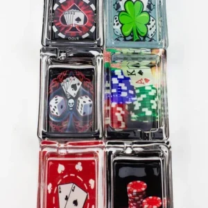 Rectangle Glass Ashtray - Royal Flush