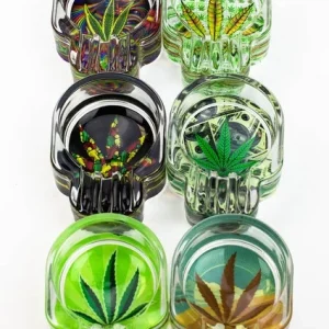 Skull shape glass ashtray