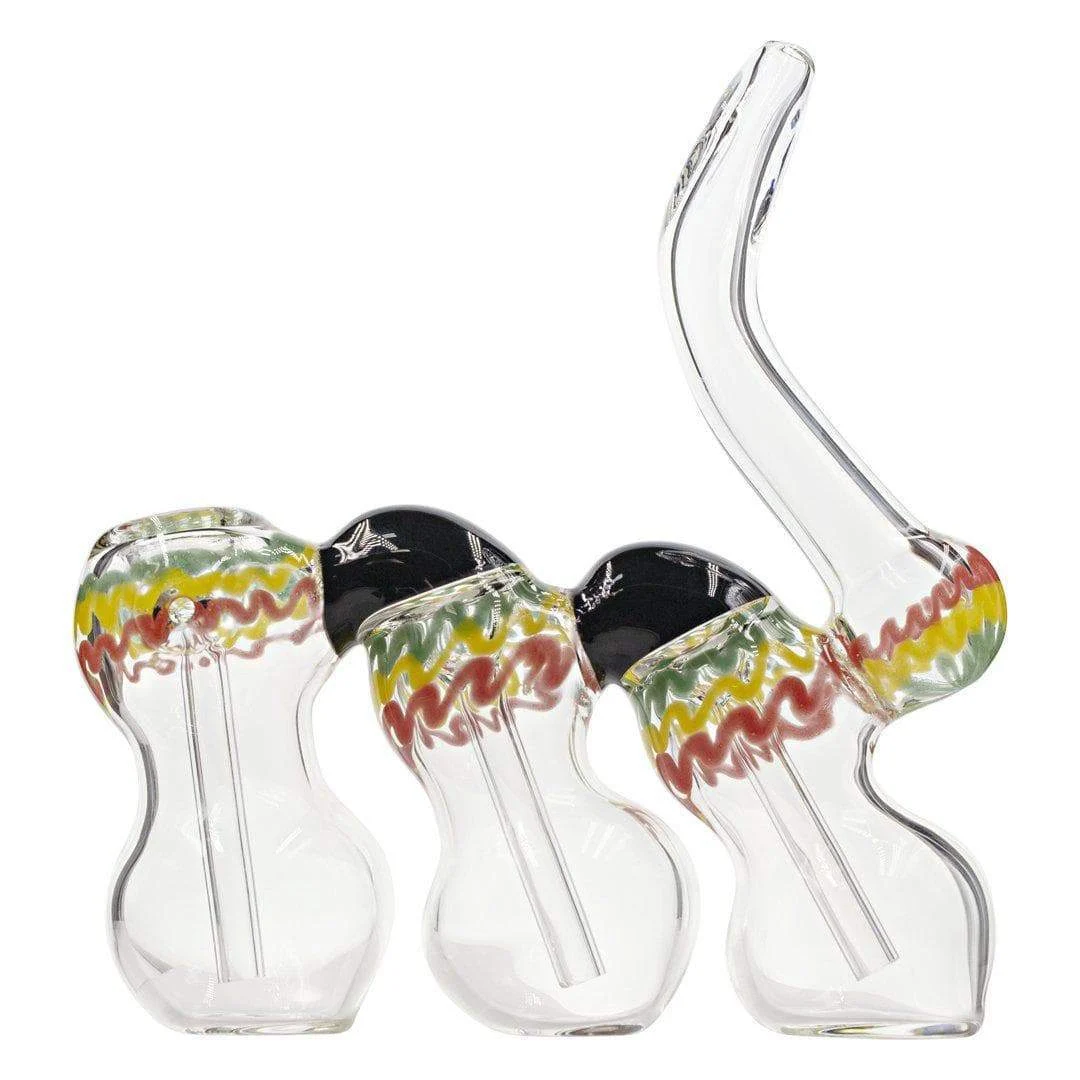 Triple Chamber Rasta Bubbler - 6in