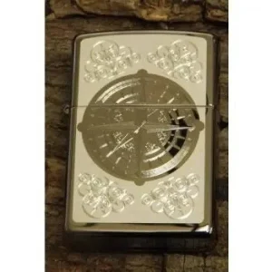 Zippo Lighter - Compass Rose Black Ice