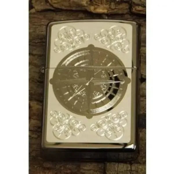 Zippo Lighter - Compass Rose Black Ice