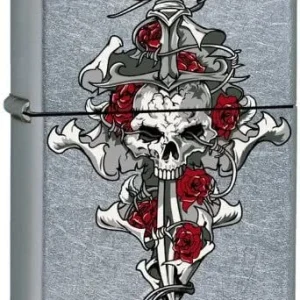 Zippo Lighter - Skull Rose Dagger