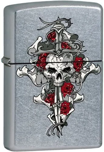 Zippo Lighter - Skull Rose Dagger